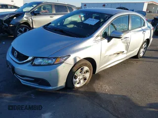 2014 Honda Civic Sedan LX with VIN 19XFB2F57EE083346, listed as a IAAI auction lot 41265072 with 164,121 mi miles. Bid and sale history available at carsss.com. Image 17.
