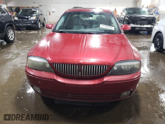 2005 Lincoln LS w/Luxury Pkg with VIN 1LNHM86S65Y621536, listed as a Copart auction lot 77190284 with 189,837 mi miles and Salvage Title. Bid and sale history available at carsss.com. Image 5.