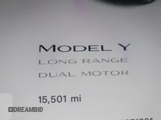 2023 Tesla Model Y Long Range with VIN 7SAYGAEE4PF871281, listed as a IAAI auction lot 41989805 with 15,501 mi miles. Bid and sale history available at carsss.com. Image 16.