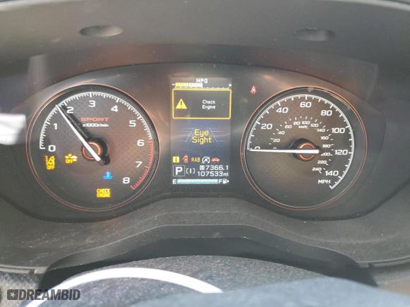2019 Subaru Forester Sport with VIN JF2SKAKC2KH524109, listed as a Copart auction lot 47462195 with 107,533 mi miles and Salvage Title. Bid and sale history available at carsss.com. Image 9.