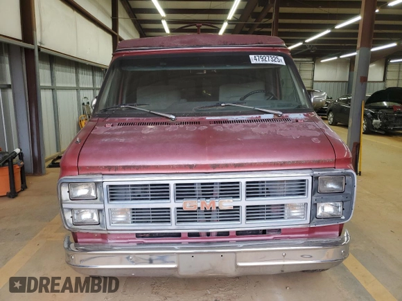 1984 GMC Van z VIN 1GTEG25H4E7502536, wystawiony jako Copart lot #47927325 z przebiegiem 221 722 mil mil oraz Szkody całkowita. Historia ofert i sprzedaży dostępna na DreamBid. Obrazek 5.