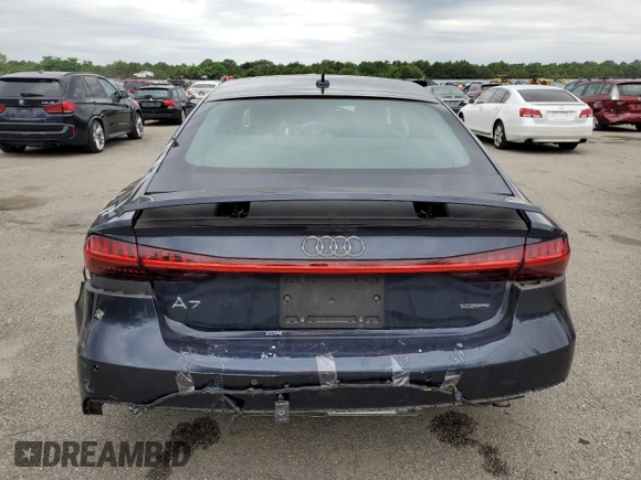 2021 Audi A7 Premium Plus with VIN WAUR2AF26MN081141, listed as a Copart auction lot 62946624 with 27,260 mi miles and Salvage Title. Bid and sale history available at carsss.com. Image 6.