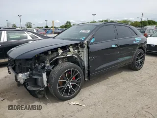 2021 Audi Q8 Prestige with VIN WA1FVBF13MD039908, listed as a Copart auction lot 55749945 with 46,958 mi miles and Salvage title. Bid and sale history available at DreamBid. Image 1.
