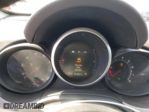 2017 FIAT 500X Lounge with VIN ZFBCFXDB7HP518161, listed as a Copart auction lot 60134985 with 51,357 mi miles and Salvage title. Bid and sale history available at DreamBid. Image 9.