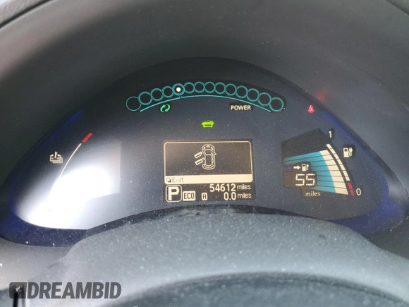 2016 Nissan LEAF SV z VIN 1N4BZ0CP2GC303447, wystawiony jako Copart lot #56404605 z przebiegiem 54 612 mil mil oraz Szkoda całkowita • Salvage title. Historia ofert i sprzedaży dostępna na DreamBid. Obrazek 9.