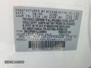 2020 Nissan Kicks S with VIN 3N1CP5BV1LL542944, listed as a Copart auction lot 49185495 with 63,591 mi miles and Non Repairable. Bid and sale history available at carsss.com. Image 14.
