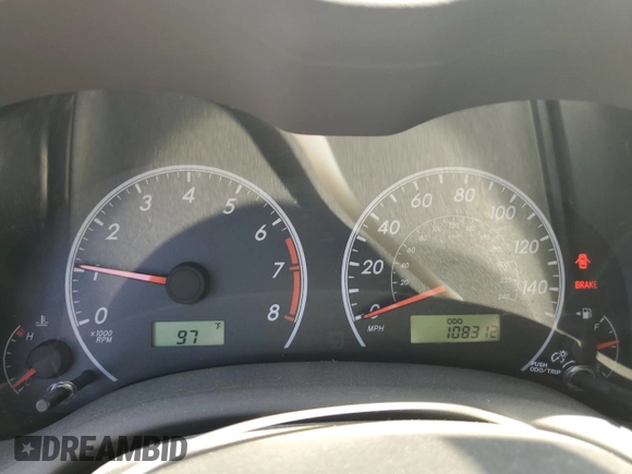 2010 Toyota Corolla with VIN 2T1BU4EE1AC463765, listed as a Copart auction lot 60332865 with 108,312 mi miles and Salvage title. Bid and sale history available at DreamBid. Image 9.