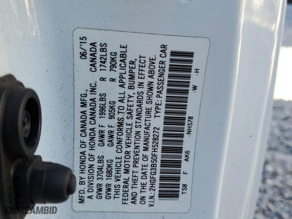 2015 Honda Civic Coupe LX with VIN 2HGFG3B50FH528272, listed as a Copart auction lot 49322925 with 95,407 mi miles and Salvage Title. Bid and sale history available at carsss.com. Image 14.