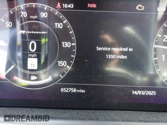 2019 Land Rover Range Rover Velar R-Dynamic SE z VIN SALYL2EXXKA210087, wystawiony jako IAAI lot #41801144 z przebiegiem 52 758 mil mil oraz . Historia ofert i sprzedaży dostępna na DreamBid. Obrazek 16.