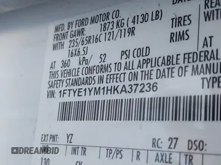 2017 Ford Transit с VIN 1FTYE1YM1HKA37236, выставлен на аукционе IAAI как лот 41353640 с пробегом Не указан миль и . История ставок и продаж доступна на DreamBid. Изображение 9.