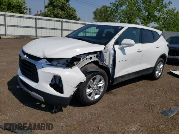 2020 Chevrolet Blazer LT with VIN 3GNKBCR42LS712590, listed as a Copart auction lot 60539095 with 43,309 mi miles and Salvage title. Bid and sale history available at DreamBid. Image 1.