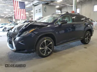 2018 Lexus RX 450h z VIN 2T2BGMCA9JC021481, wystawiony jako Copart lot #57111405 z przebiegiem 186 533 mil mil oraz Szkoda całkowita • Salvage title. Historia ofert i sprzedaży dostępna na DreamBid. Obrazek 1.