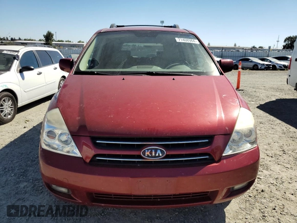 2007 Kia Sedona EX with VIN KNDMB233976177716, listed as a Copart auction lot 71408984 with 173,640 mi miles and Salvage Title. Bid and sale history available at DreamBid. Image 5.