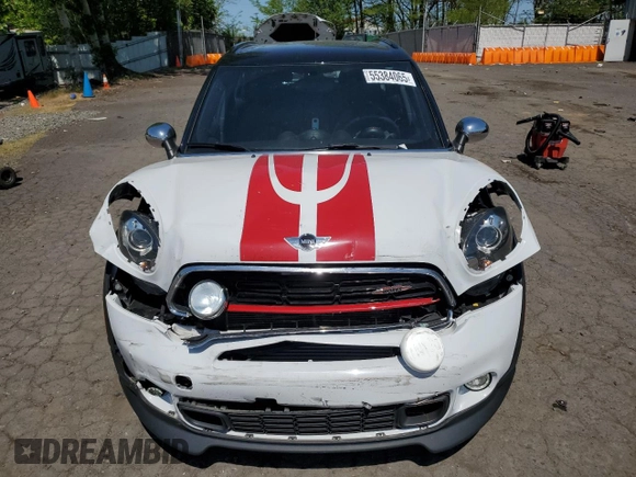 2015 MINI Countryman John Cooper Works with VIN WMWXD1C58FWS34860, listed as a Copart auction lot 55384065 with 48,709 mi miles and Salvage Title. Bid and sale history available at DreamBid. Image 5.