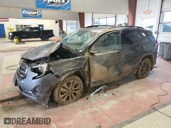 2021 GMC Terrain SLT with VIN 3GKALVEV3ML353665, listed as a Copart auction lot 55581865 with 85,903 mi miles and Salvage title. Bid and sale history available at DreamBid. Image 1.