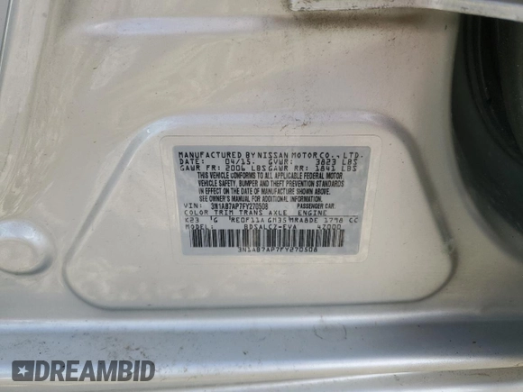 2015 Nissan Sentra SR with VIN 3N1AB7AP7FY270508, listed as a Copart auction lot 54585195 with 93,799 mi miles and Salvage Title. Bid and sale history available at DreamBid. Image 12.