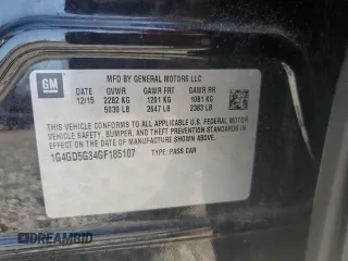 2016 Buick LaCrosse Premium I with VIN 1G4GD5G34GF185107, listed as a Copart auction lot 61680805 with 123,284 mi miles and Salvage title. Bid and sale history available at DreamBid. Image 12.