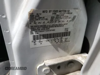 2012 Ford F-250 XL with VIN 1FT7W2AT1CEC57483, listed as a Copart auction lot 51013205 with Not provided miles and Salvage title. Bid and sale history available at DreamBid. Image 12.