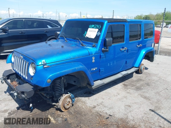 2016 Jeep Wrangler Unlimited Sahara with VIN 1C4HJWEG0GL154418, listed as a IAAI auction lot 41892333 with 102,410 mi miles and . Bid and sale history available at DreamBid. Image 14.