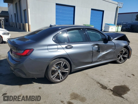 2022 BMW 3 Series 330i with VIN 3MW5R1J01N8C26963, listed as a Copart auction lot 45590415 with 37,441 mi miles and Salvage Title. Bid and sale history available at carsss.com. Image 3.