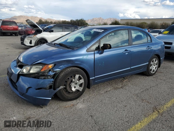 2007 Honda Civic Sdn LX with VIN 1HGFA16507L097016, listed as a Copart auction lot 51979795 with 153,512 mi miles and Salvage Title. Bid and sale history available at carsss.com. Image 1.
