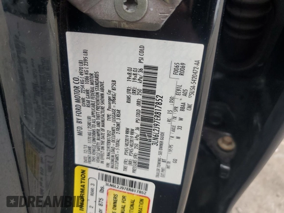 2014 Lincoln MKZ with VIN 3LN6L2J97ER817852, listed as a Copart auction lot 60980885 with 77,194 mi miles and Salvage title. Bid and sale history available at DreamBid. Image 12.