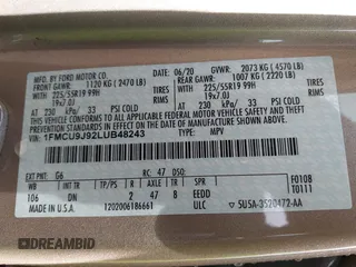 2020 Ford Escape Titanium z VIN 1FMCU9J92LUB48243, wystawiony jako IAAI lot #42143038 z przebiegiem 63 172 mil mil oraz . Historia ofert i sprzedaży dostępna na DreamBid. Obrazek 9.