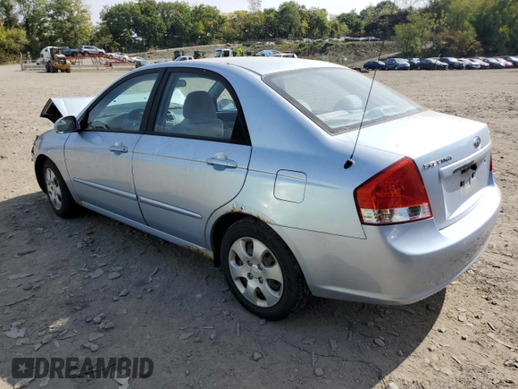 2008 Kia Spectra EX with VIN KNAFE122485516924, listed as a Copart auction lot 74255984 with 196,207 mi miles and Salvage Title. Bid and sale history available at carsss.com. Image 2.