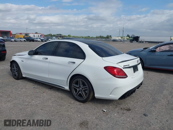 2020 Mercedes-Benz C 43 AMG with VIN WDDWF6EB9LR554651, listed as a IAAI auction lot 41892690 with 75,114 mi miles and . Bid and sale history available at carsss.com. Image 3.
