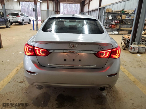 2014 Infiniti Q50 with VIN JN1BV7AP4EM686688, listed as a Copart auction lot 47298385 with 151,689 mi miles and Salvage Title. Bid and sale history available at carsss.com. Image 6.