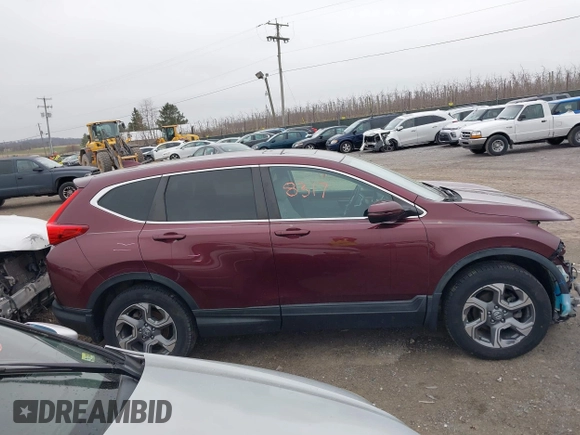 2017 Honda CR-V EX-L with VIN 2HKRW2H82HH655660, listed as a IAAI auction lot 41838317 with 69,322 mi miles. Bid and sale history available at carsss.com. Image 13.