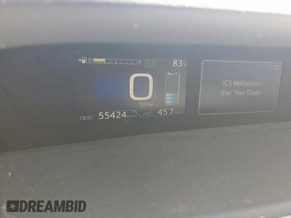 2017 Toyota Prius Two with VIN JTDKARFU3H3047151, listed as a Copart auction lot 49861405 with 55,424 mi miles and Clean Title. Bid and sale history available at carsss.com. Image 9.