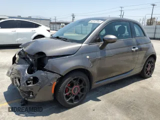 2015 FIAT 500 Sport with VIN 3C3CFFBR3FT689848, listed as a Copart auction lot 63147955 with 64,246 mi miles and Salvage title. Bid and sale history available at DreamBid. Image 1.