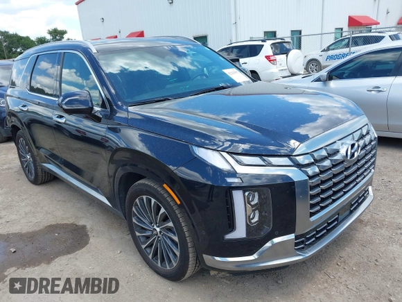 2024 Hyundai Palisade Calligraphy z VIN KM8R7DGE4RU710628, wystawiony jako IAAI lot #42223597 z przebiegiem 39 156 mil mil oraz . Historia ofert i sprzedaży dostępna na DreamBid. Obrazek 1.