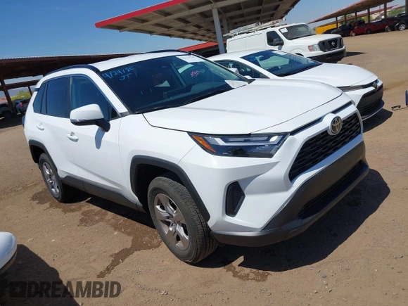 2025 Toyota RAV4 XLE with VIN 2T3W1RFV8SW374059, listed as a IAAI auction lot 42121740 with 7,228 mi miles. Bid and sale history available at carsss.com. Image 1.