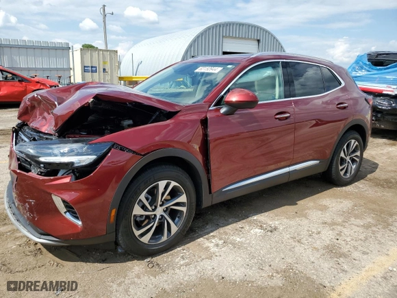 2021 Buick Envision Essence with VIN LRBFZNR41MD134029, listed as a Copart auction lot 60150944 with 37,151 mi miles and Salvage Title. Bid and sale history available at carsss.com. Image 1.