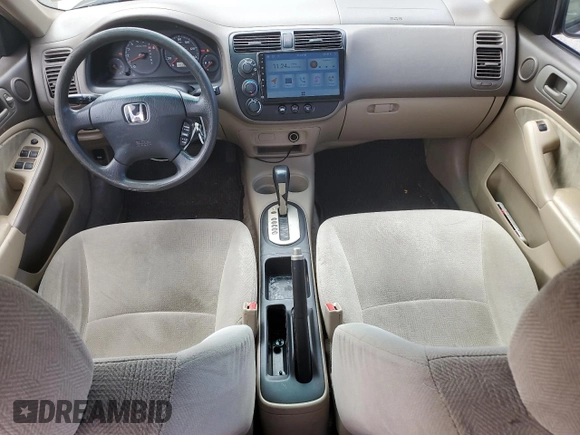 2001 Honda Civic LX with VIN 2HGES16541H601287, listed as a Copart auction lot 49763355 with 141,330 mi miles and Salvage Title. Bid and sale history available at carsss.com. Image 8.