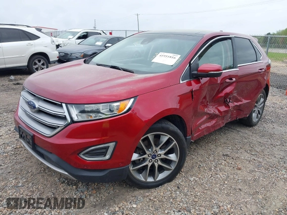 2016 Ford Edge Titanium with VIN 2FMPK4K81GBC29634, listed as a IAAI auction lot 41951816 with 58,400 mi miles. Bid and sale history available at carsss.com. Image 17.