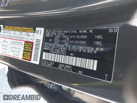 2024 Lexus TX 350 with VIN 5TDAAAA68RS010635, listed as a IAAI auction lot 42386921 with 17,690 mi miles and . Bid and sale history available at DreamBid. Image 9.