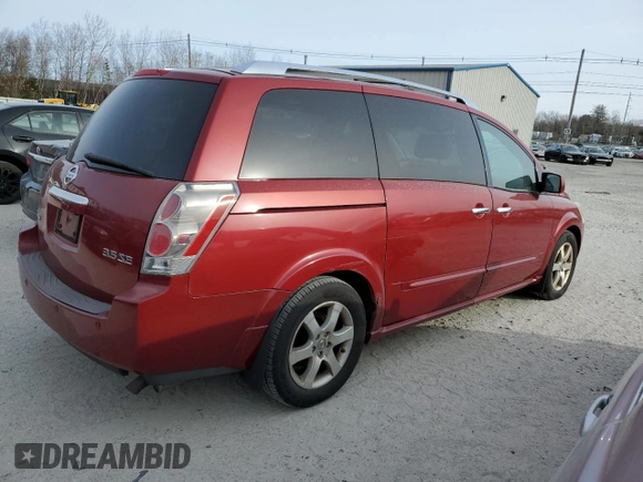 2007 Nissan Quest SE with VIN 5N1BV28U17N143240, listed as a Copart auction lot 86155654 with 162,425 mi miles and Clean Title. Bid and sale history available at carsss.com. Image 3.