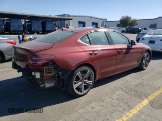 2024 Genesis G70 2.5T with VIN KMTG34SC0RU137404, listed as a Copart auction lot 74954264 with 2,500 mi miles and Salvage Title. Bid and sale history available at carsss.com. Image 3.