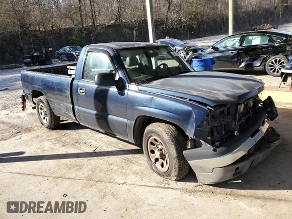 2005 Chevrolet Silverado 1500 Work Truck with VIN 1GCEC14X35Z298508, listed as a Copart auction lot 45917835 with 0 mi miles and Salvage Title. Bid and sale history available at carsss.com. Image 4.