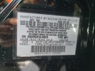 2025 Nissan Kicks SV with VIN 3N8AP6CB1SL335228, listed as a Copart auction lot 46030455 with 49 mi miles and Salvage Title. Bid and sale history available at carsss.com. Image 13.