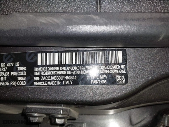 2018 Jeep Renegade Latitude with VIN ZACCJABB0JPH53344, listed as a IAAI auction lot 41529063 with 102,758 mi miles. Bid and sale history available at carsss.com. Image 9.