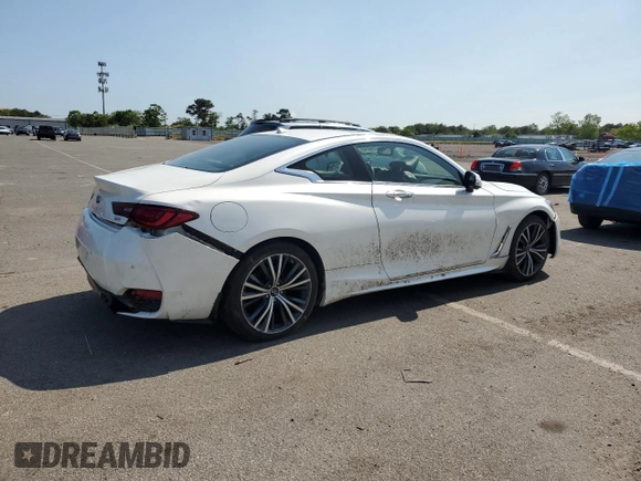 2021 Infiniti Q60 Luxe with VIN JN1EV7KL3MM470046, listed as a Copart auction lot 57998345 with 36,378 mi miles and Salvage title. Bid and sale history available at DreamBid. Image 3.