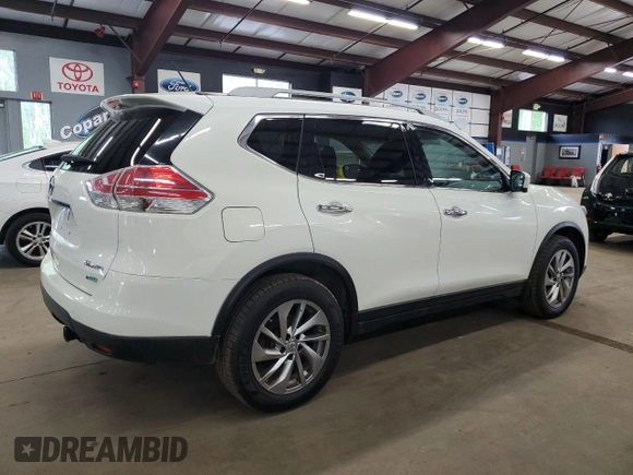 2014 Nissan Rogue SL with VIN 5N1AT2MV7EC782408, listed as a Copart auction lot 56377705 with 127,824 mi miles and Clean Title. Bid and sale history available at DreamBid. Image 3.