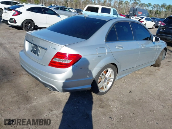 2013 Mercedes-Benz C 300 Sport with VIN WDDGF8AB2DG129176, listed as a IAAI auction lot 41354986 with 109,453 mi miles and . Bid and sale history available at carsss.com. Image 4.