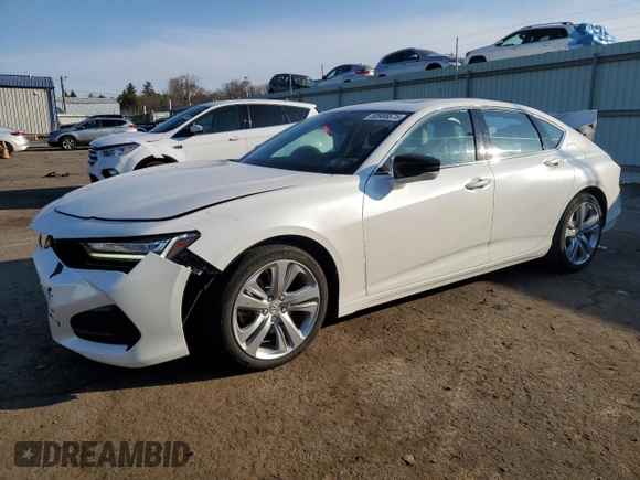 2021 Acura TLX w/Technology Package with VIN 19UUB6F45MA007178, listed as a Copart auction lot 50986675 with 42,634 mi miles and Salvage Title. Bid and sale history available at carsss.com. Image 1.