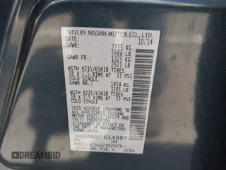 2015 Nissan Pathfinder SV with VIN 5N1AR2MN1FC614988, listed as a IAAI auction lot 42384089 with 113,007 mi miles and . Bid and sale history available at DreamBid. Image 9.
