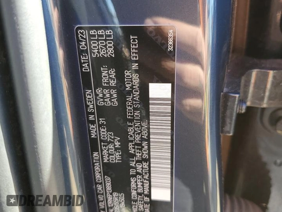 2023 Volvo XC60 Plus Bright Theme z VIN YV4L12RN6P1389037, wystawiony jako Copart lot #48723525 z przebiegiem Nie podano mil oraz Nie do naprawy • Non repairable. Historia ofert i sprzedaży dostępna na DreamBid. Obrazek 13.